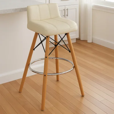 The Range Stockholm White Leather Effect Bar Stool - White