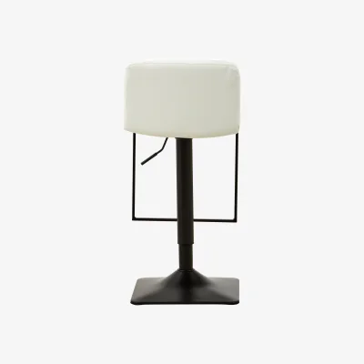 The Range Baina White Leather Effect and Black Base Bar chair - White