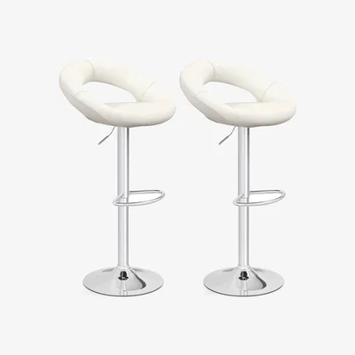 The Range Kitchen Counter Chairs Bar Stool Set of 2 - White