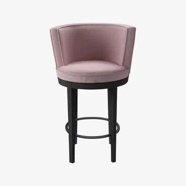 Sofa.com Margaux Bar Stool in Powder Pink Brushed Linen Cotton