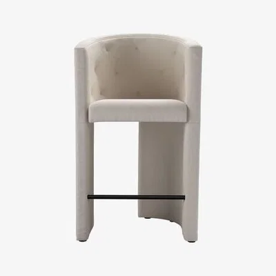 Sofa.com Coco Bar Stool in Taupe Brushed Linen Cotton