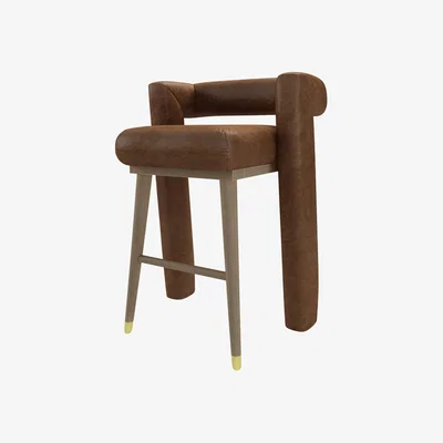 Sofa.com Fonda Tall Stool in Tan Vintage Leather - sofa.com