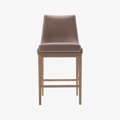 Sofa.com Basil Bar Stool in Orchid Cotton Matt Velvet