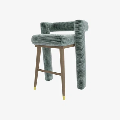 Sofa.com Fonda Tall Stool in Peppermint Bubble Velvet - sofa.com