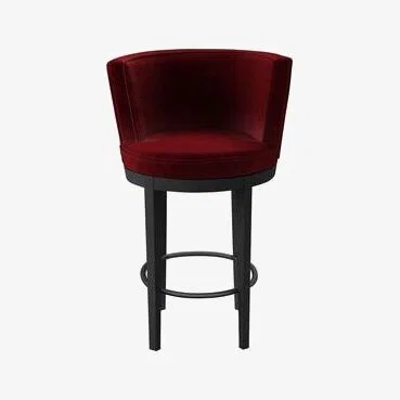 Sofa.com Margaux Bar Stool in Claret Cotton Matt Velvet