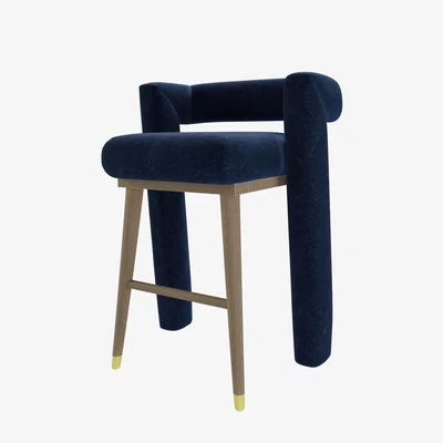 Sofa.com Fonda Bar Stool in Port Royal Aquaclean Clever Chenille