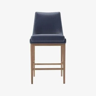 Sofa.com Basil Bar Stool in Sapphire Smart Velvet