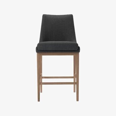 Sofa.com Basil Bar Stool in Charcoal Brushed Linen Cotton