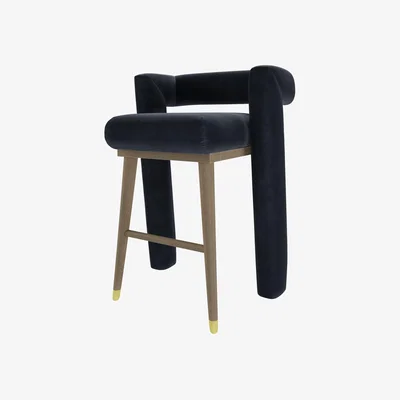 Sofa.com Fonda Tall Stool in Mercury Cashmere Velvet - sofa.com