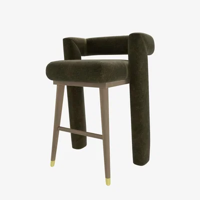 Sofa.com Fonda Bar Stool in Juniper Aquaclean Clever Chenille