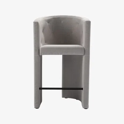 Sofa.com Coco Bar Stool in Dove Grey Smart Velvet