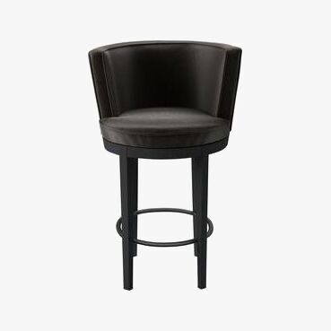 Sofa.com Margaux Bar Stool in Elephant Cotton Matt Velvet