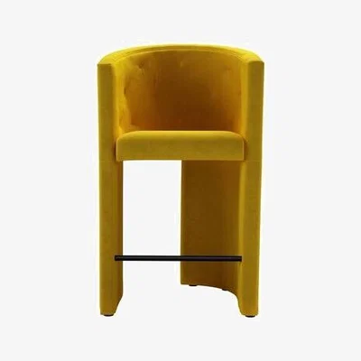 Sofa.com Coco Bar Stool in Canary Cotton Matt Velvet