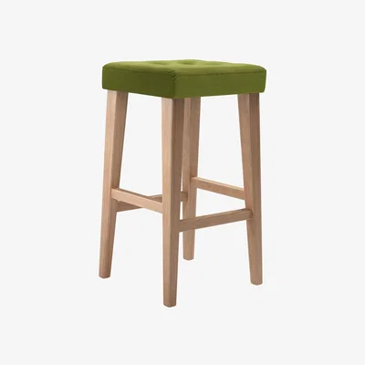 Sofa.com Buttons Bar Stool in Vine Leaf Organic Smart Cotton