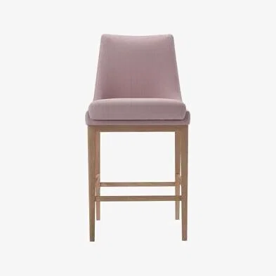 Sofa.com Basil Bar Stool in Powder Pink Brushed Linen Cotton
