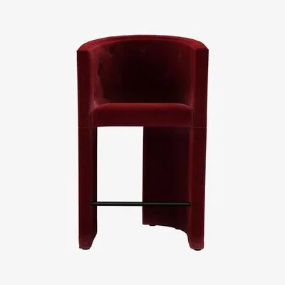 Sofa.com Coco Bar Stool in Claret Cotton Matt Velvet