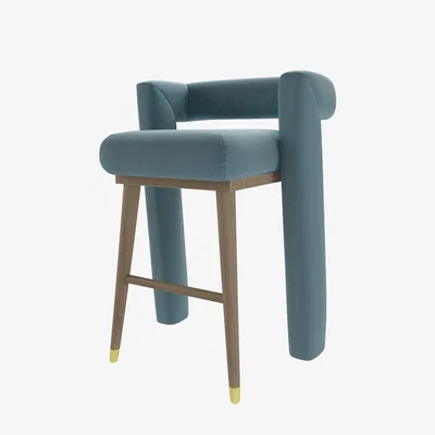 Sofa.com Fonda Bar Stool in Tide Organic Smart Cotton