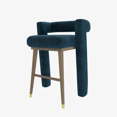Sofa.com Fonda Bar Stool in Mineral Mist Speckled Chenille