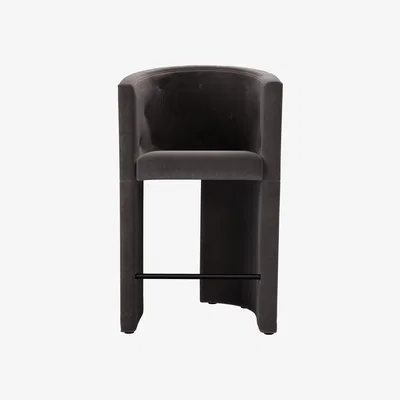 Sofa.com Coco Bar Stool in Shale Aquaclean Clever Velvet