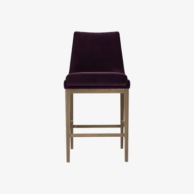 Sofa.com Basil Bar Stool in Damson Smart Velvet