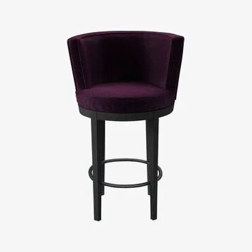 Sofa.com Margaux Bar Stool in Plum Smart Velvet
