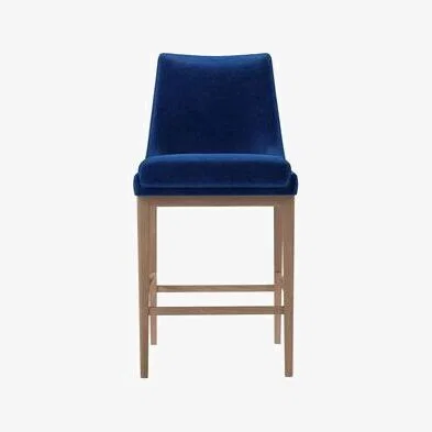 Sofa.com Basil Bar Stool in Cobalt Smart Velvet