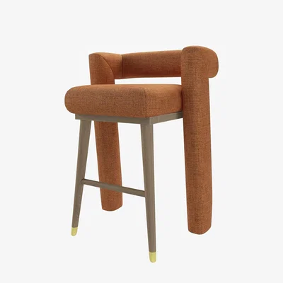 Sofa.com Fonda Bar Stool in Terracotta Florence Textured Weave