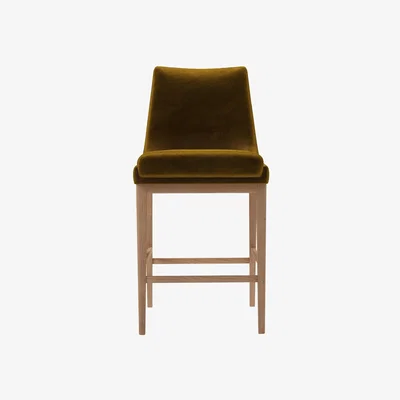 Sofa.com Basil Bar Stool in Nefertiti Gold Cotton Matt Velvet - sofa.com