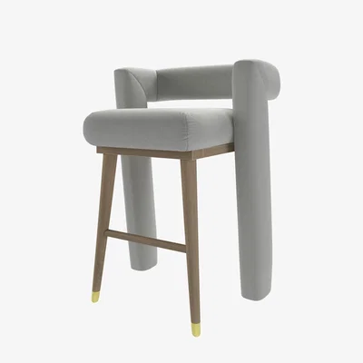 Sofa.com Fonda Bar Stool in Wishing Well Organic Smart Cotton