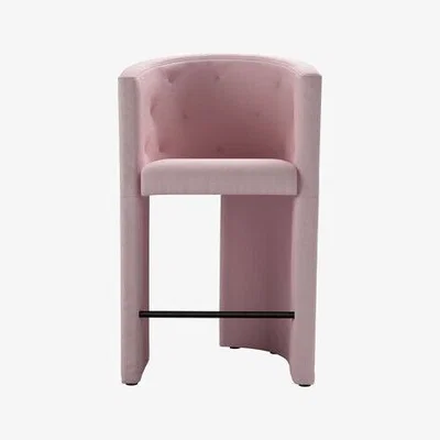 Sofa.com Coco Bar Stool in Powder Pink Brushed Linen Cotton