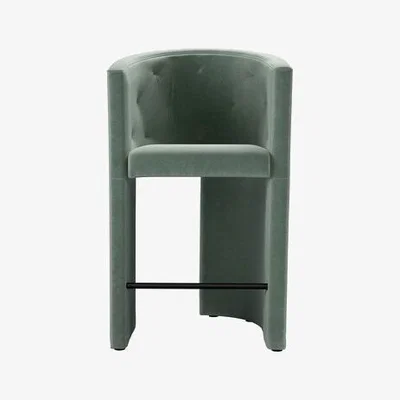 Sofa.com Coco Bar Stool in Sage Smart Velvet