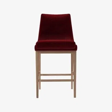 Sofa.com Basil Bar Stool in Claret Cotton Matt Velvet