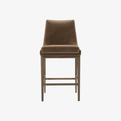 Sofa.com Basil Bar Stool in Spiced Latte Cotton Matt Velvet