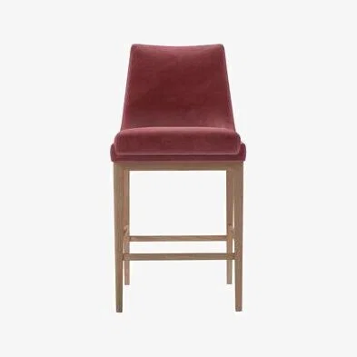 Sofa.com Basil Bar Stool in Dusty Rose Cotton Matt Velvet
