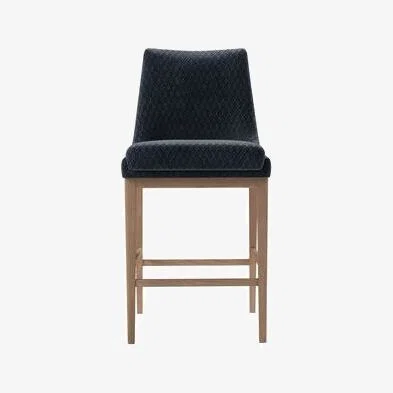 Sofa.com Basil Bar Stool in Gunmetal Velvet Jacquard