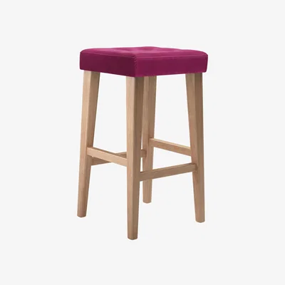 Sofa.com Buttons Bar Stool in Persian Rose Smart Velvet