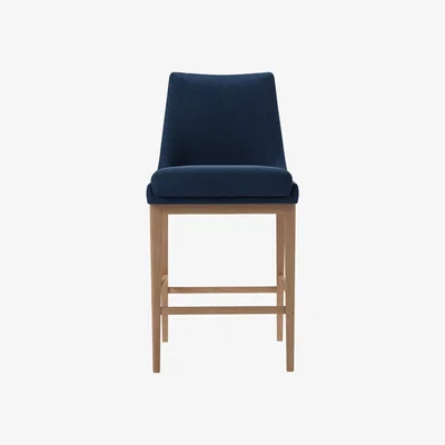 Sofa.com Basil Bar Stool in Washed Indigo Easy Cotton