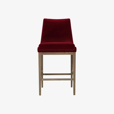 Sofa.com Basil Bar Stool in Malbec Cotton Matt Velvet