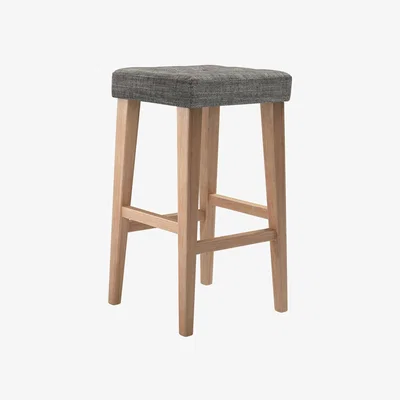 Sofa.com Buttons Bar Stool Stool in Liquorice Baylee Multi-Tone Viscose Linen