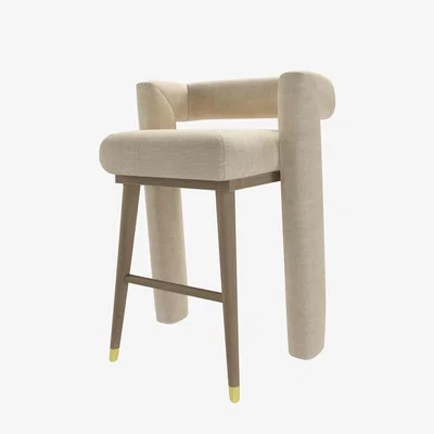 Sofa.com Fonda Bar Stool in Chantilly Aquaclean Clever Chenille