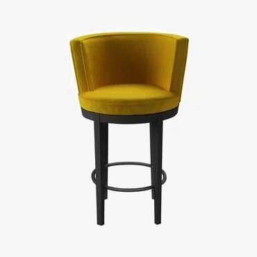 Sofa.com Margaux Bar Stool in Canary Cotton Matt Velvet