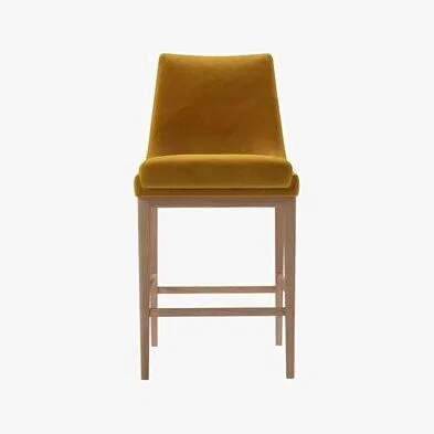 Sofa.com Basil Bar Stool in Butterscotch Cotton Matt Velvet