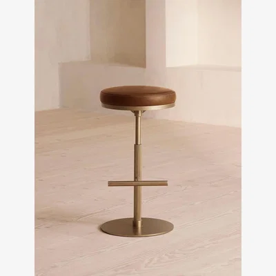 Soho Home Wardell Counter Stool, Leather, Chestnut