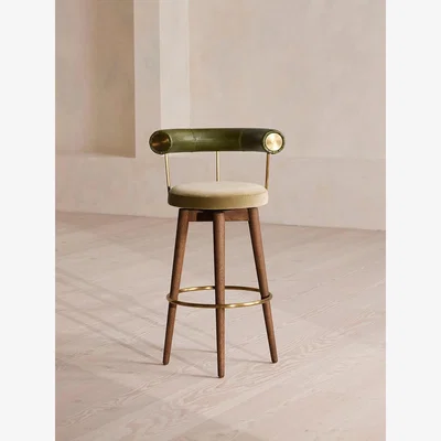 Soho Home Calvert Barstool, Leather & Velvet