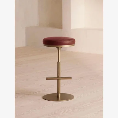 Soho Home Wardell Counter Stool, Leather, Sangria
