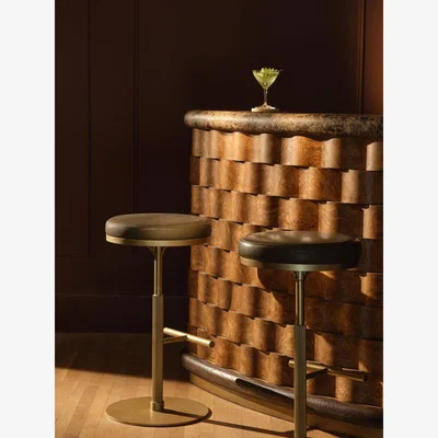 Soho Home Wardell Barstool, Leather, Sapphire