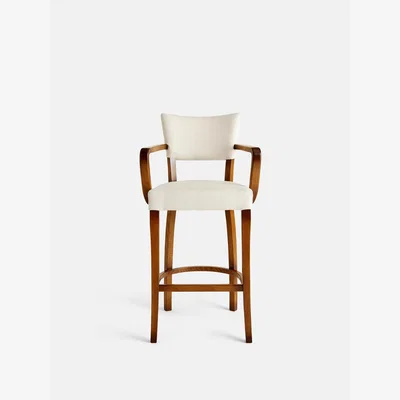 Soho Home Molina Barstool, Slubby Linen, Natural