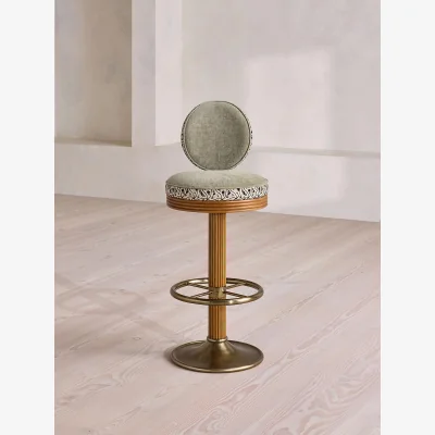 Soho Home Alma Barstool, Murphy Jacquard & Sage Linen Chenille, UK