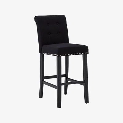 Teddy Beau Teddy's Collection Ruby Linen Black Bar Chair