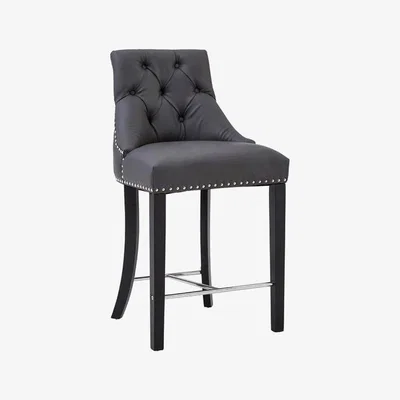 Teddy Beau Teddy's Collection Richard Faux Leather Grey Bar Chair
